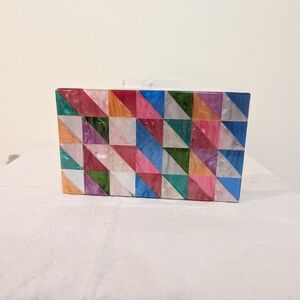 Colorful Geometric Party Clutch